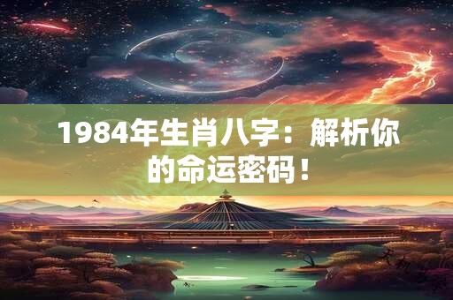 1984年生肖八字：解析你的命运密码！