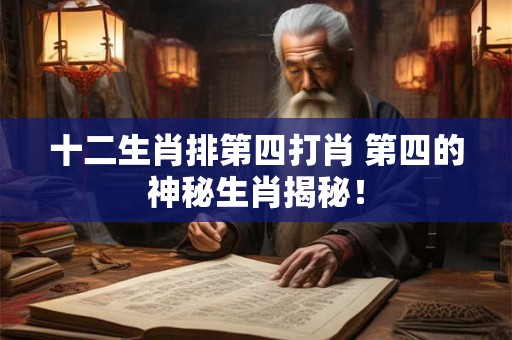 十二生肖排第四打肖 第四的神秘生肖揭秘！
