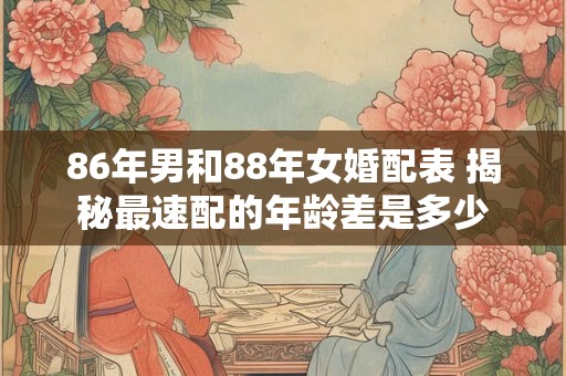 86年男和88年女婚配表 揭秘最速配的年龄差是多少