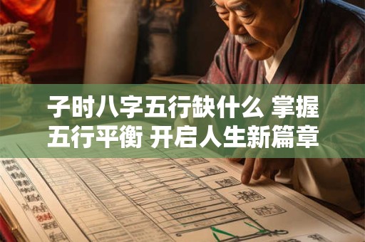 子时八字五行缺什么 掌握五行平衡 开启人生新篇章