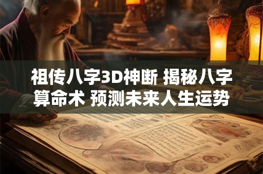 祖传八字3D神断 揭秘八字算命术 预测未来人生运势