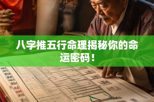 八字推五行命理揭秘你的命运密码！