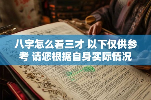 八字怎么看三才 以下仅供参考 请您根据自身实际情况撰写。