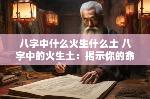 八字中什么火生什么土 八字中的火生土：揭示你的命运密码