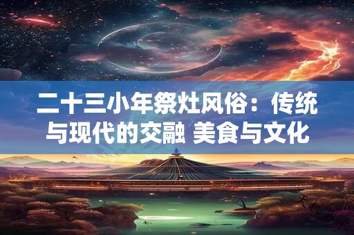 二十三小年祭灶风俗：传统与现代的交融 美食与文化的盛宴