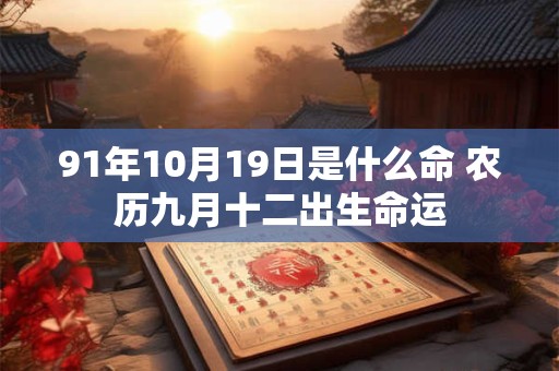 91年10月19日是什么命 农历九月十二出生命运