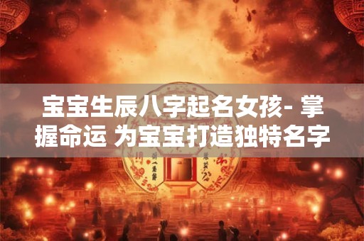 宝宝生辰八字起名女孩- 掌握命运 为宝宝打造独特名字！