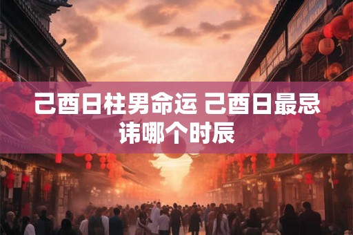 己酉日柱男命运 己酉日最忌讳哪个时辰