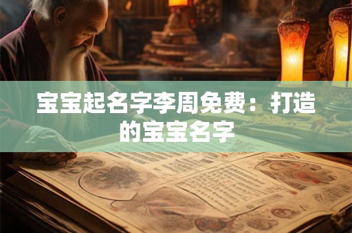 宝宝起名字李周免费：打造的宝宝名字