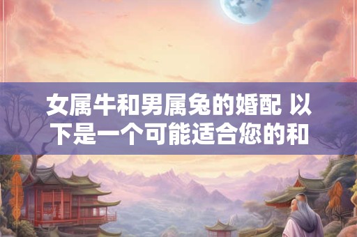 女属牛和男属兔的婚配 以下是一个可能适合您的和