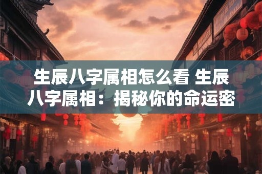 生辰八字属相怎么看 生辰八字属相：揭秘你的命运密码