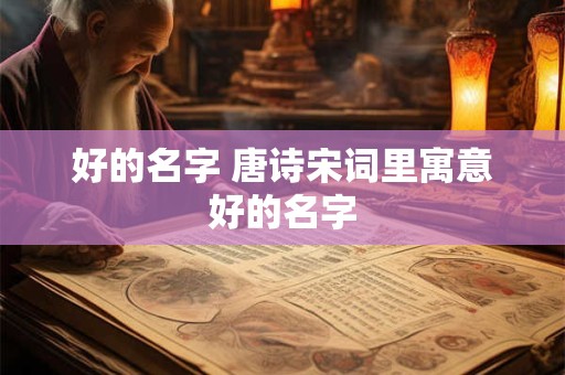 好的名字 唐诗宋词里寓意好的名字