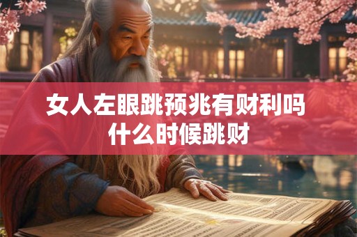 女人左眼跳预兆有财利吗 什么时候跳财 女人左眼跳预兆有财利吗 什么时候跳财