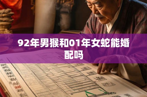 92年男猴和01年女蛇能婚配吗