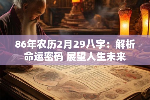 86年农历2月29八字：解析命运密码 展望人生未来