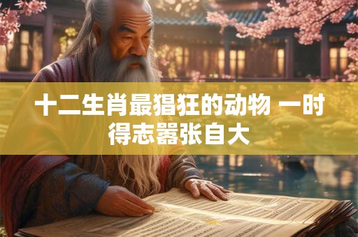 十二生肖最猖狂的动物 一时得志嚣张自大