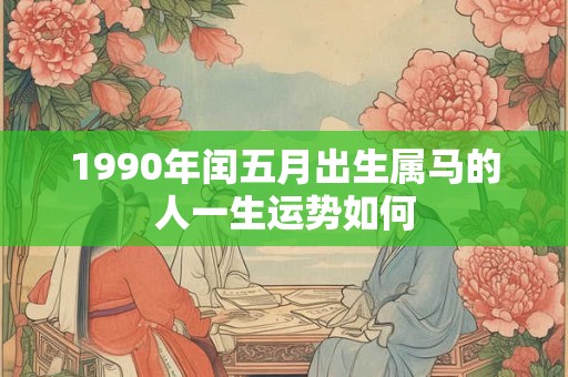 1990年闰五月出生属马的人一生运势如何