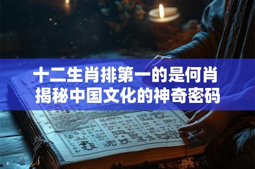 十二生肖排第一的是何肖 揭秘中国文化的神奇密码