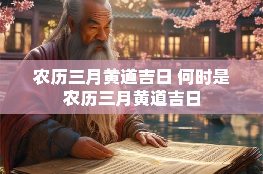 农历三月黄道吉日 何时是农历三月黄道吉日