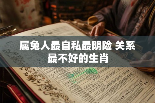 属兔人最自私最阴险 关系最不好的生肖