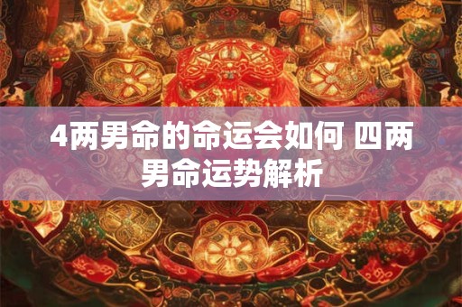 4两男命的命运会如何 四两男命运势解析