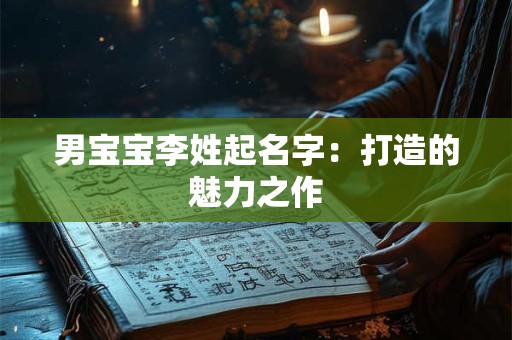 男宝宝李姓起名字：打造的魅力之作