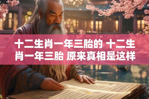 十二生肖一年三胎的 十二生肖一年三胎 原来真相是这样的！