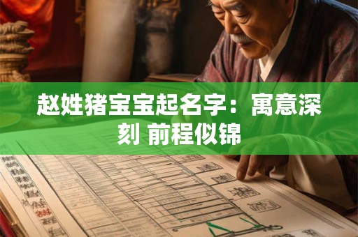 赵姓猪宝宝起名字：寓意深刻 前程似锦