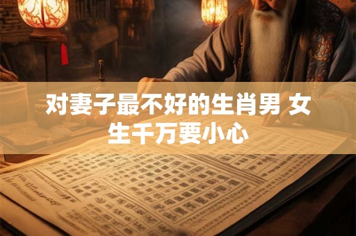 对妻子最不好的生肖男 女生千万要小心