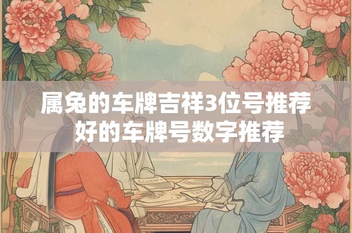 属兔的车牌吉祥3位号推荐 好的车牌号数字推荐