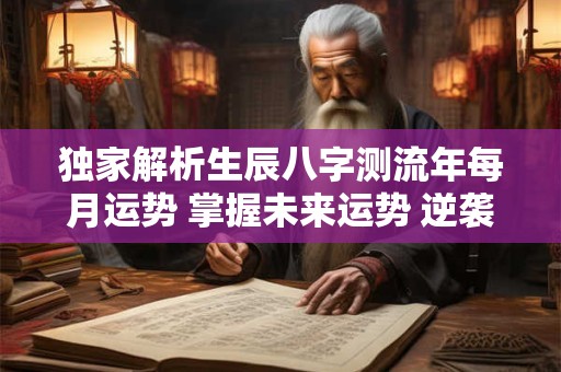 独家解析生辰八字测流年每月运势 掌握未来运势 逆袭人生！