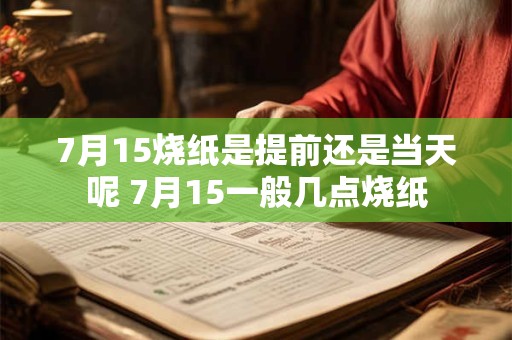 7月15烧纸是提前还是当天呢 7月15一般几点烧纸