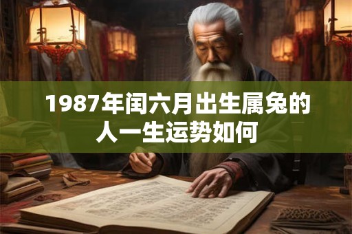 1987年闰六月出生属兔的人一生运势如何