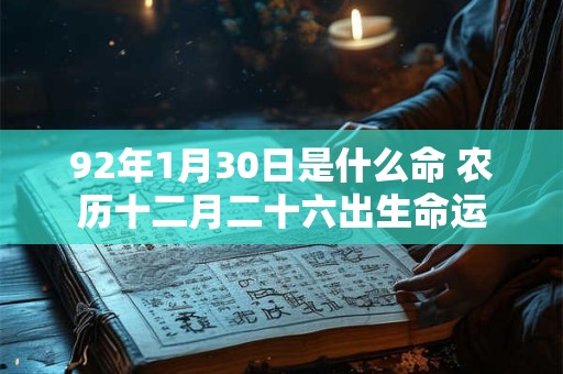 92年1月30日是什么命 农历十二月二十六出生命运