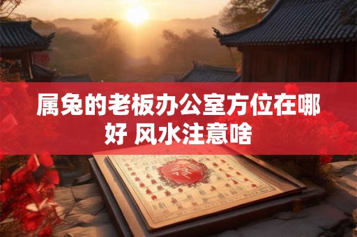 属兔的老板办公室方位在哪好 风水注意啥