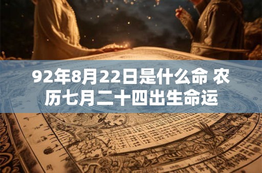 92年8月22日是什么命 农历七月二十四出生命运