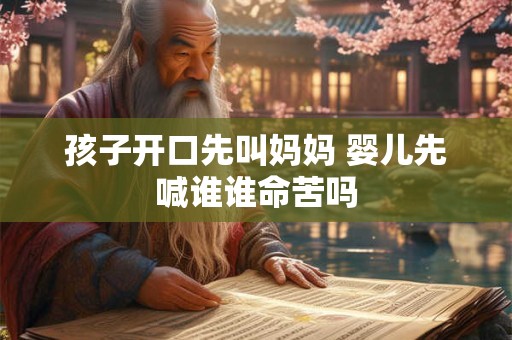 孩子开口先叫妈妈 婴儿先喊谁谁命苦吗