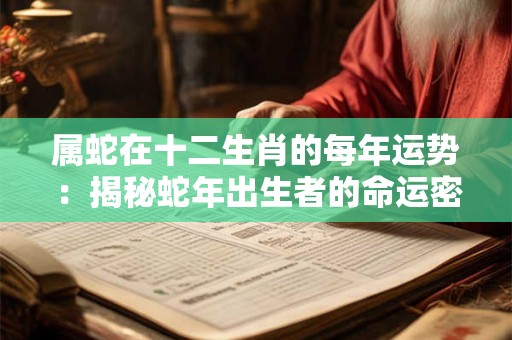 属蛇在十二生肖的每年运势：揭秘蛇年出生者的命运密码