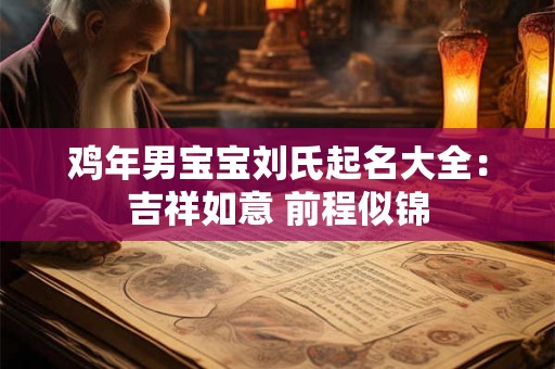 鸡年男宝宝刘氏起名大全：吉祥如意 前程似锦