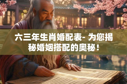 六三年生肖婚配表- 为您揭秘婚姻搭配的奥秘！