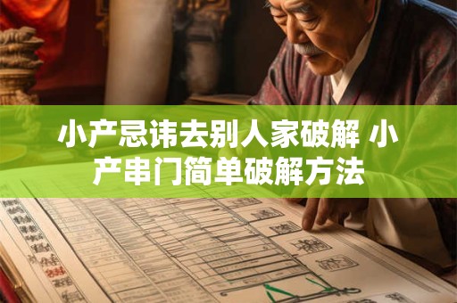小产忌讳去别人家破解 小产串门简单破解方法
