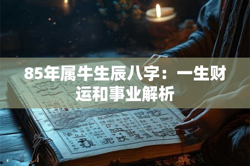 85年属牛生辰八字：一生财运和事业解析