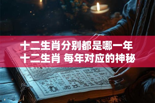 十二生肖分别都是哪一年 十二生肖 每年对应的神秘动物