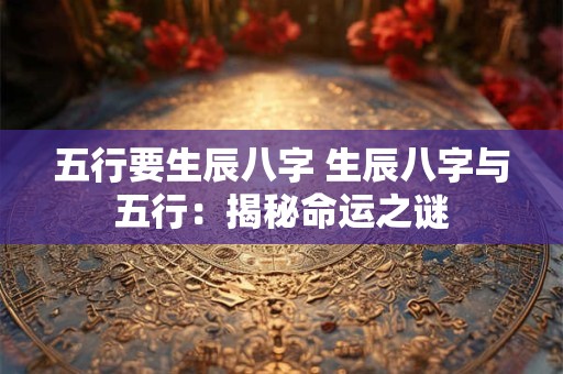 五行要生辰八字 生辰八字与五行：揭秘命运之谜