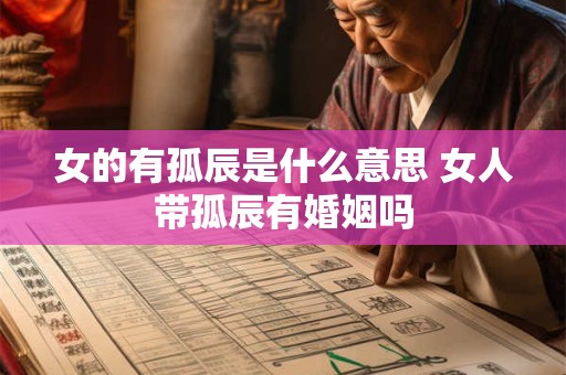 女的有孤辰是什么意思 女人带孤辰有婚姻吗