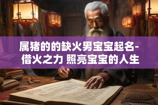 属猪的的缺火男宝宝起名- 借火之力 照亮宝宝的人生之路！