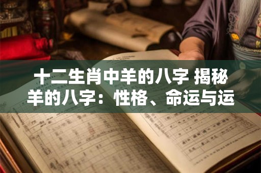 十二生肖中羊的八字 揭秘羊的八字：性格、命运与运势全解析