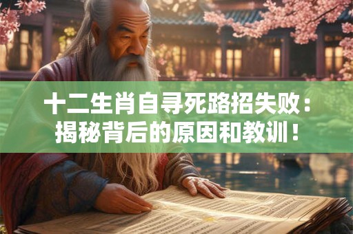 十二生肖自寻死路招失败：揭秘背后的原因和教训！