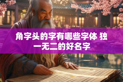 角字头的字有哪些字体 独一无二的好名字