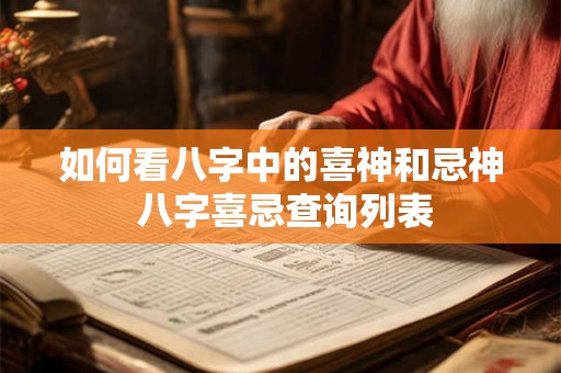 如何看八字中的喜神和忌神 八字喜忌查询列表 如何看八字中的喜神和忌神 八字喜忌查询列表